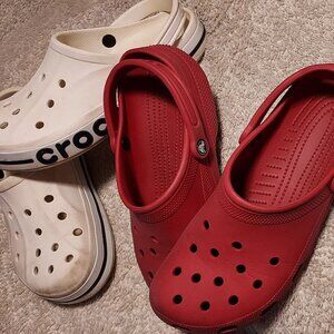 2 pair men's used Crocs size 10
